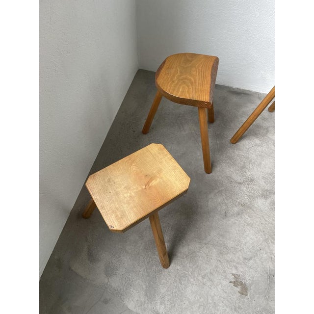 Oak Tripod Stools, 1950s, Set of 3 For Sale - Image 18 of 18