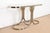 DIA - Design Institute America Design Institute America Modern Brushed Steel and Brass Glass Top Swan Console Table For Sale - Image 4 of 12