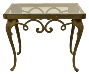 Glass Top Console Table in the Style of Brown Jordan