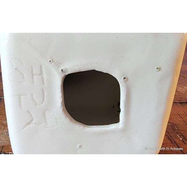 1950s Vintage Mid Century Ceramic Greek Cycladic Art "Devotion" Statue, 1950s For Sale - Image 5 of 6