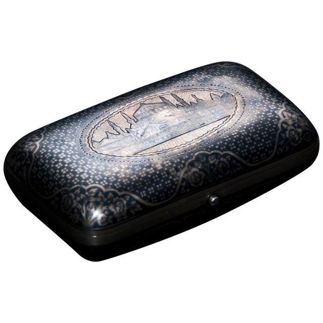 Silver Tobacco Can with View of Constantinople Istanbul, 1800s For Sale - Image 5 of 5