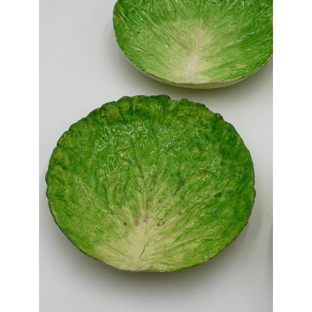 Late 19th Century Eb Napoli Italian Majolica Lettuceware Plates - Set of Four For Sale - Image 12 of 16