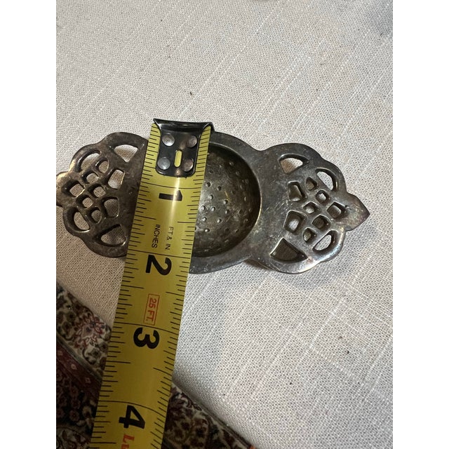 Vintage Silver English Tea Strainer For Sale In Atlanta - Image 6 of 6