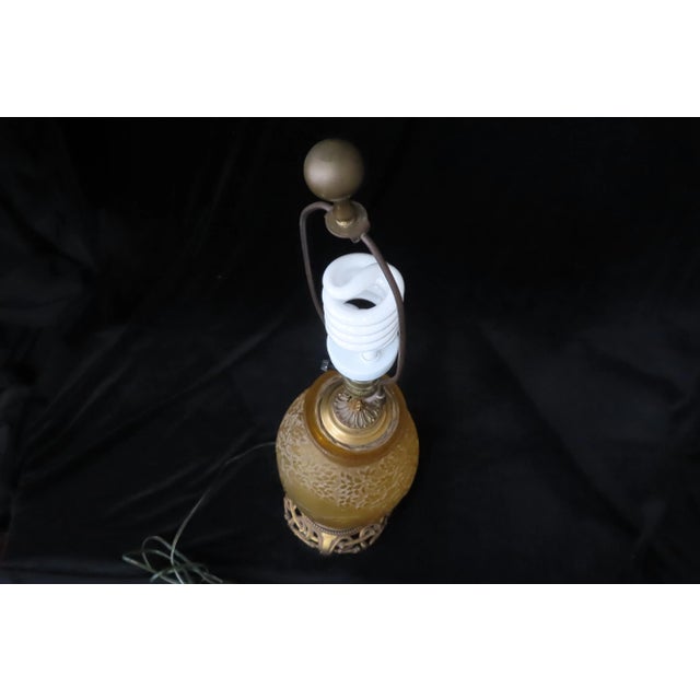 Steuben Acid Cut Yellow Ochre Jade Glass Liberty Table Lamp For Sale In Portland, OR - Image 6 of 12