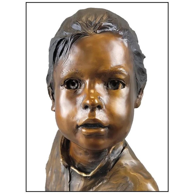 The artwork here, "Sophie", is a wonderful bust of a small child, that is saturated with acute detail and vibrant patina...