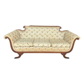 Floral & Fanciful, Duncan Phyfe Style Settee For Sale