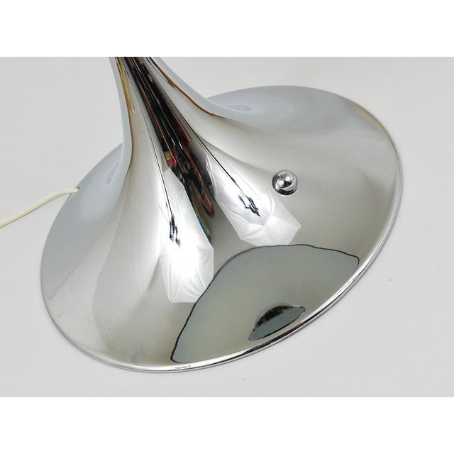 A large iconic table or side mushroom lamp, designed in 1971 by the danish designer verner panton, executed by louis...