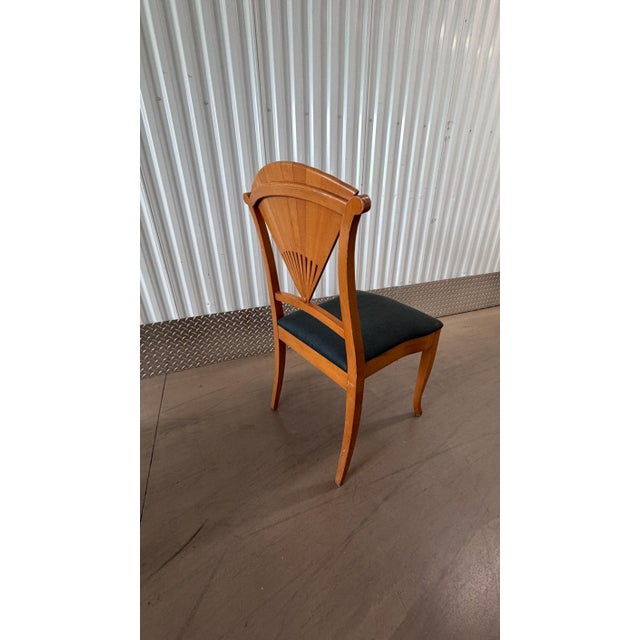 Asian 1960s Set of 4 Wood Fan Dining Chairs For Sale - Image 3 of 4