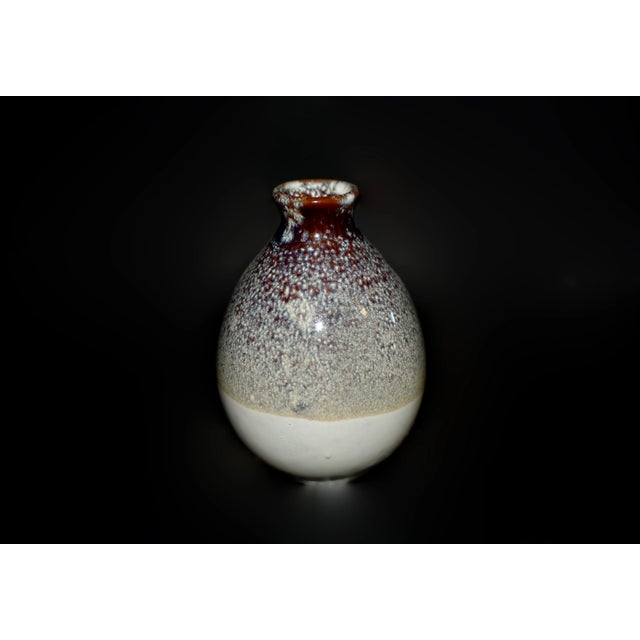 Chocolate Japanese Jian Ceramic Vases 5 Wine Bottles Hand Painted Wabi Sabi For Sale - Image 8 of 12