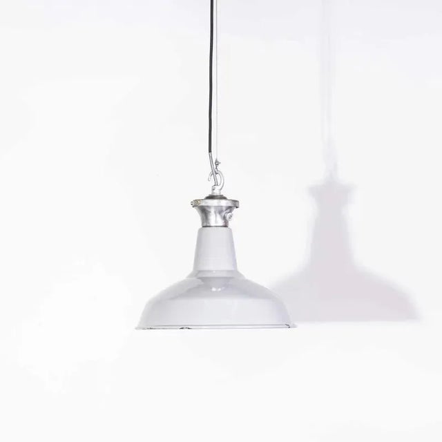 Vintage Industrial Grey Benjamin Enamelled Pendant Lamp, 1950s For Sale - Image 6 of 14