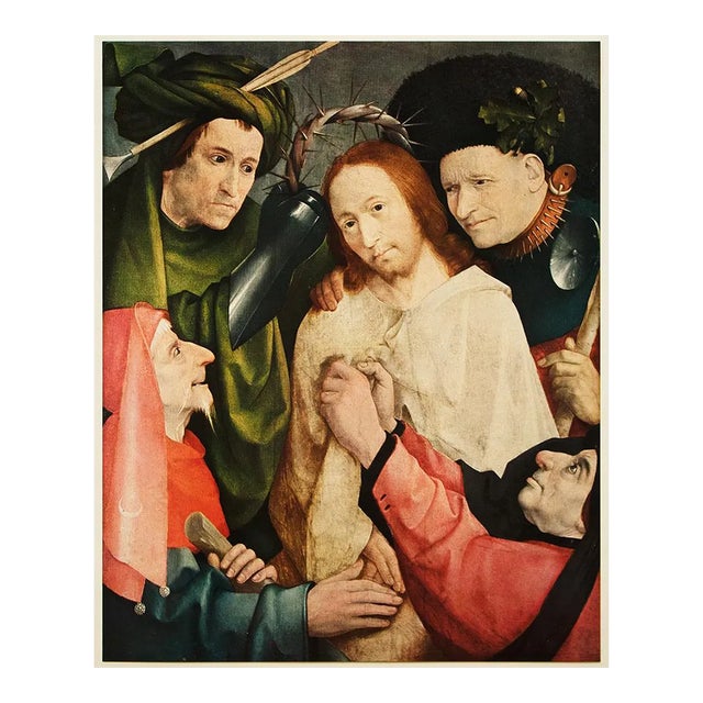 1955 After Bosch "Christ Crowned With Thorns", Vintage Full-Color Print For Sale