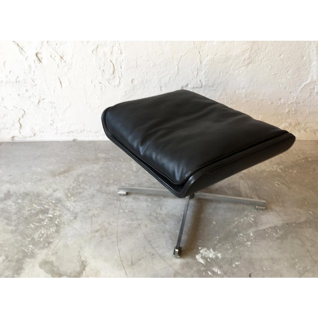 Danish Black Ottoman, 1960s, in Very Good conditions. Designed 1960 to 1969