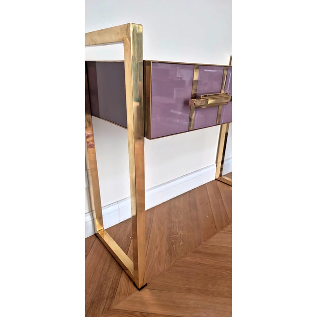 Gold Pastel Purple Desk in Murano Glass from Justfurnituress SRL For Sale - Image 8 of 9