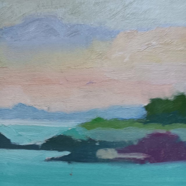 This delightful little impressionist seascape abstract is an original oil painting by David Beynon Pena. It's priced to...