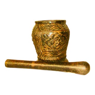 Antique Balkin Cast Iron Mortar and Pestle Circa 1900 For Sale