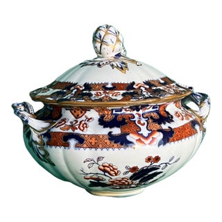 Antique Minton Hindustan Japan Imari Styled Tureen For Sale