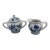 Vintage Blue Danube Blue Onion Sugar and Creamer Set Ribbon Hallmark Logo For Sale