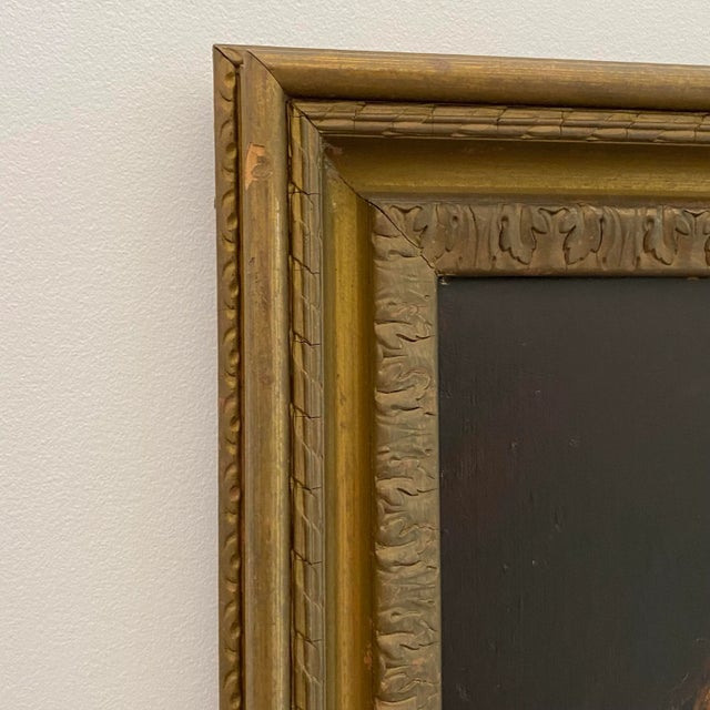 Black Antique 19th Century American Folk Portrait of Woman in Lace Cap, Original Oil on Canvas For Sale - Image 8 of 12