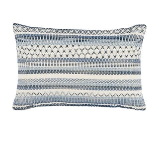 Schumacher Fremont 22" Indoor/Outdoor Pillow in Blue For Sale