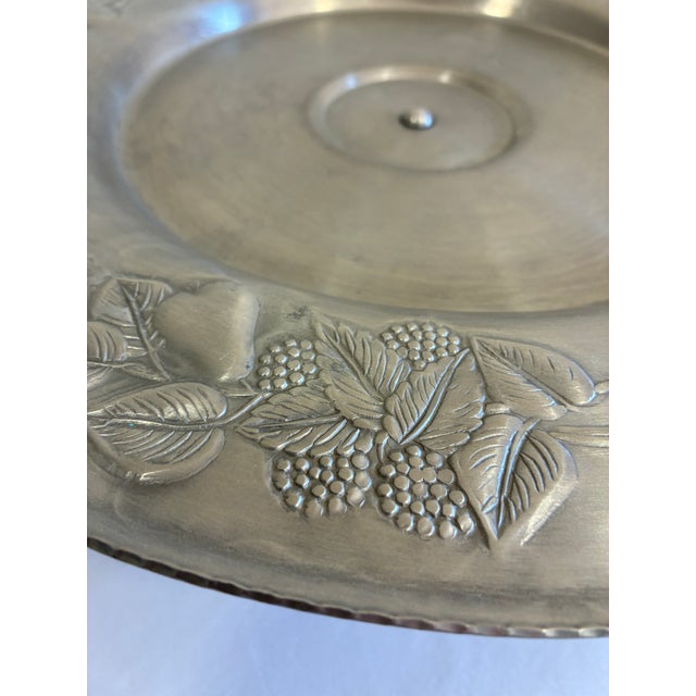 Metal Vintage Everlast Hand-Wrought Aluminum Pedestal Lazy Susan For Sale - Image 7 of 10