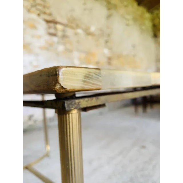 Beige Mid-Century Marble & Onyx Coffee Table, 1960s or 1970s For Sale - Image 8 of 18