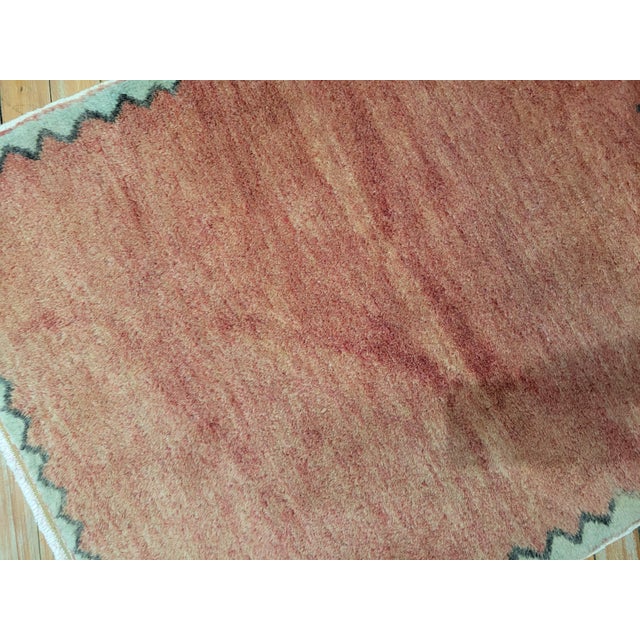 Mid 20th Century Mid 20th Century Brick Red Turkish Modernist Carpet - 2'6" x 4'2" For Sale - Image 5 of 6