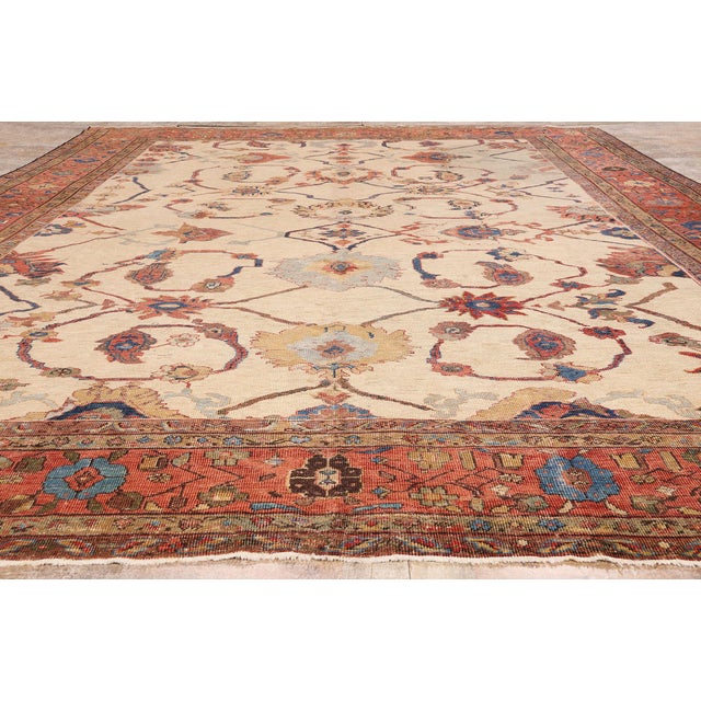 Late 19th Century Persian Sultanabad Rug, 10'09 X 15'01 For Sale - Image 9 of 10