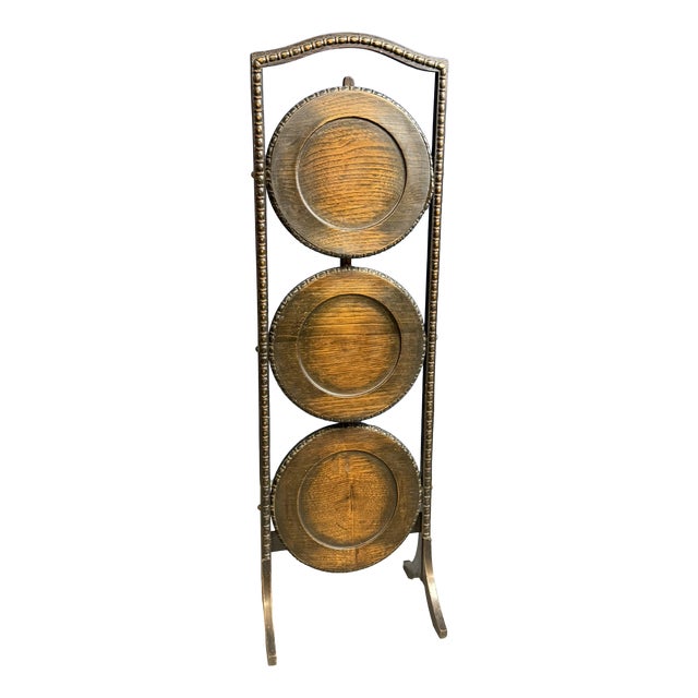 Antique Three-Tier Folding Cake Stand, 1900 For Sale