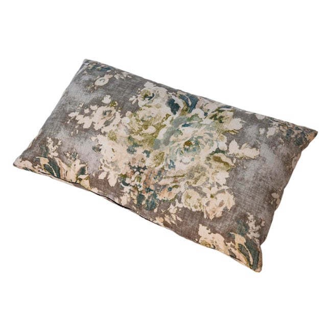Ballard Designs Ballard Designs Printed Linen King-Size Zippered Pillow, Feather/Down Insert For Sale - Image 4 of 5