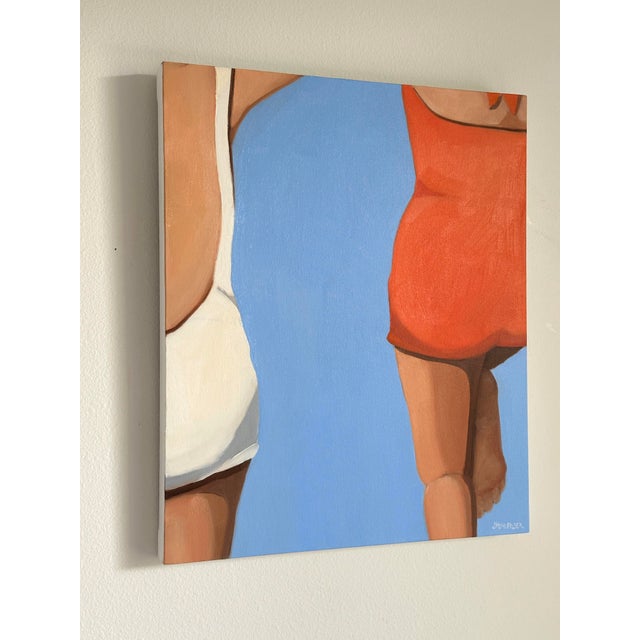 Sometimes the viewer only needs a bit of the scene to conjure up the story. This colorful painting depicts a cropped view...