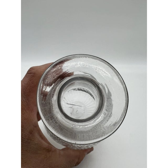 Transparent Early Blown Pressed Flint Glass Bar Bottle, Boston and Sandwich Glass Co. Circa 1830's For Sale - Image 8 of 11