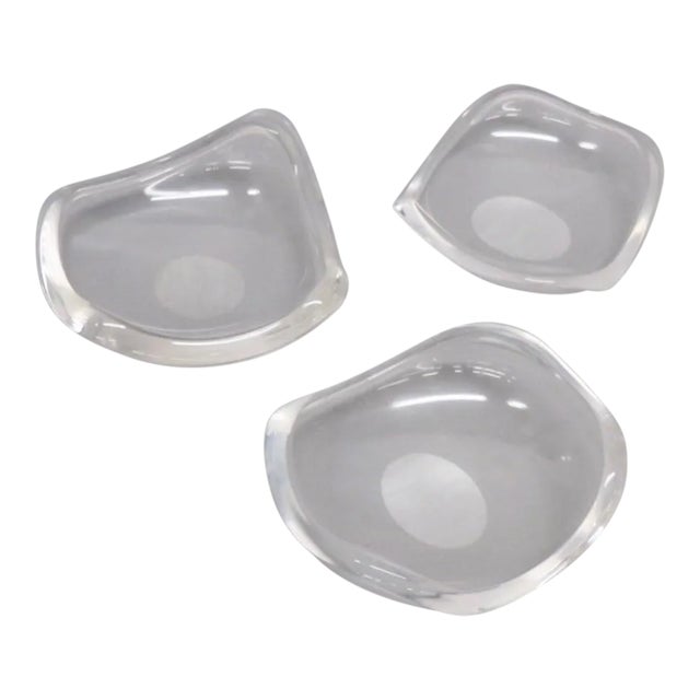 Three Bio Morphic Astrolite Lucite Fruit or Serving Bowls by Ritts For Sale