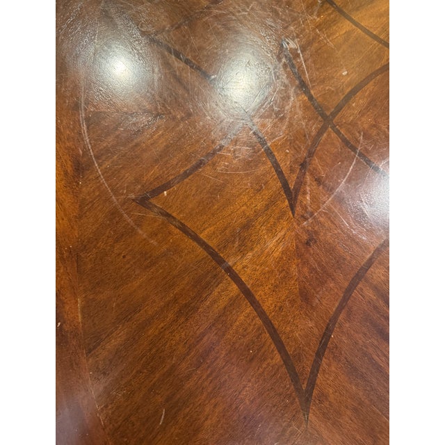 Set of 2 Solid Cherry Wood Tables With Walnut Inlays - One Coffee and One Console For Sale - Image 10 of 12