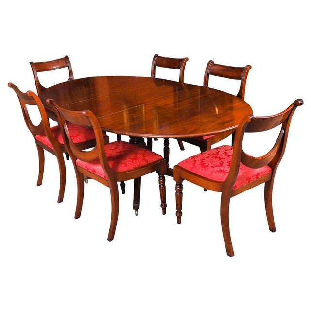 Vintage Oval Regency Revival Dining Table and Chairs from William Tillman, 1990s, Set of 7 For Sale - Image 16 of 16