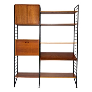 Staples Ladderax Two-Bay Teak Shelving System by Robert Heal for Staples Cricklewood, 1960s For Sale