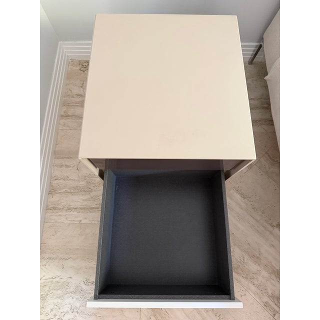 Contemporary Dado B&b Italia Contemporary Bedside Table in Brown/White Gloss With Tan Satin Finish For Sale - Image 3 of 6