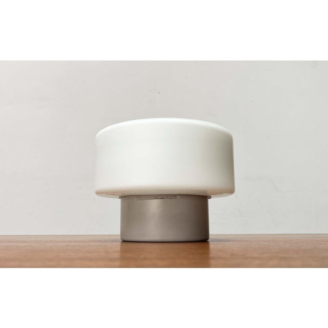 Metal Mid-Century Modern Minimalist German Ceiling Glass Lamps from Kaiser Leuchten, 1960s, Set of 2 For Sale - Image 7 of 18