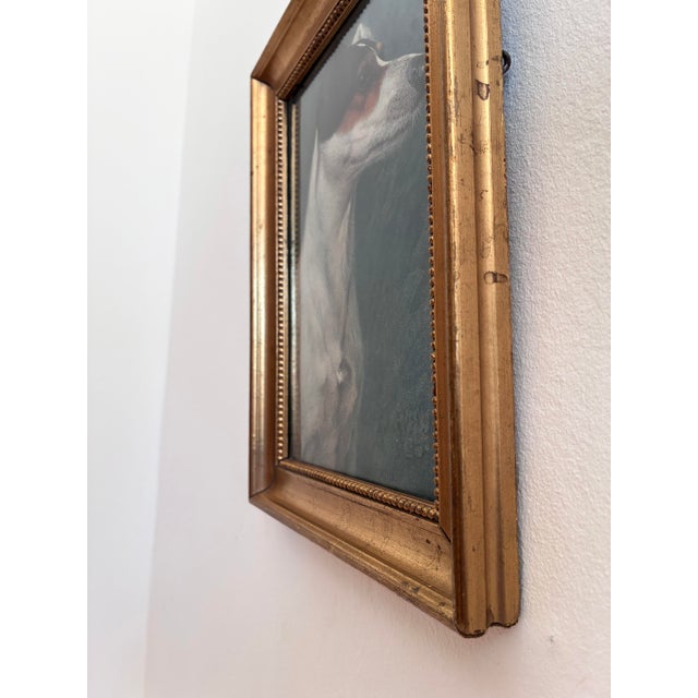 1920s Antique Original Dog Lithographic, Framed Dog Portrait For Sale - Image 5 of 10