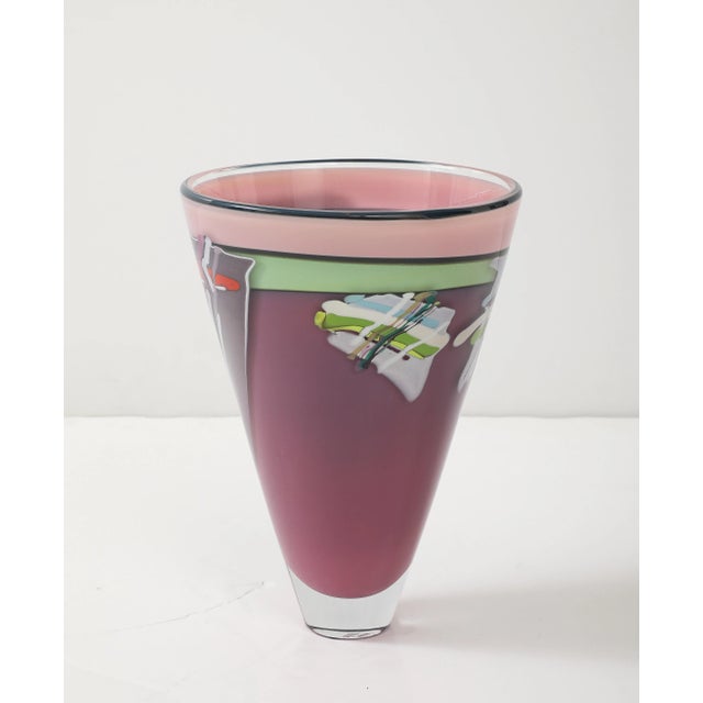 1981 Rick Bernstein Art-Glass Modernist Vase For Sale In New York - Image 6 of 11
