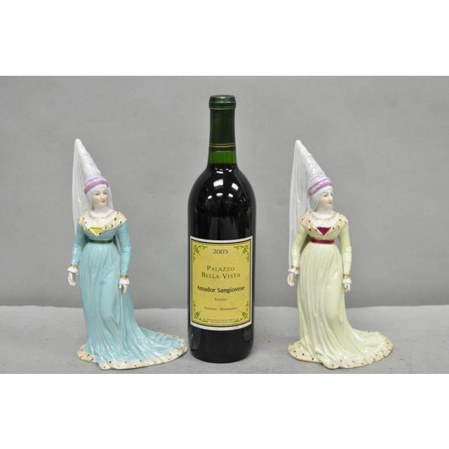 Antique Carl Thieme Potschappel German Dresden Porcelain Medieval Lady Figurine For Sale - Image 14 of 15