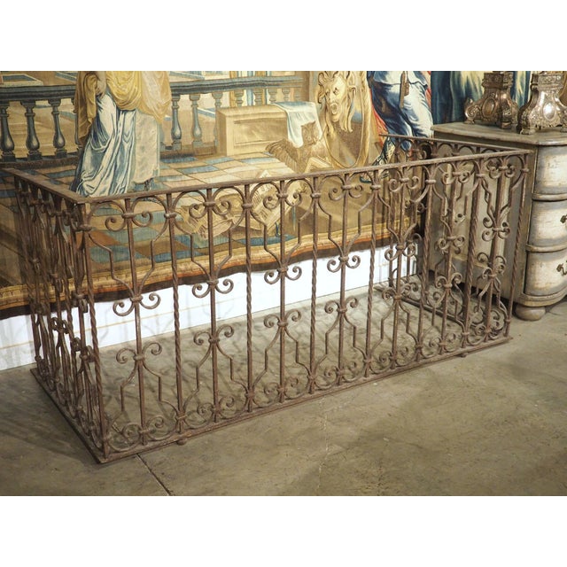 Metal Antique Italian Wrought Iron Balcony Railing as Console Table Base, 19th Century For Sale - Image 7 of 18