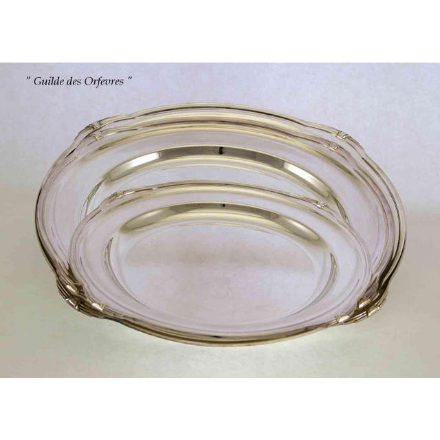 1970s 1970s New Silver Round Platters With Jubilee, Patented Applied Border Pattern- Set of 2 For Sale - Image 5 of 14