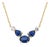 Oval Pear Sapphires Diamonds 2.35 Carat Yellow and White Gold 16.5 Inch Necklace For Sale