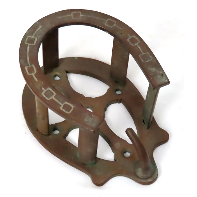Traditional Antique Solid Brass Equestrian Horse Barn Harness & Tack Wall Hanger For Sale - Image 3 of 13