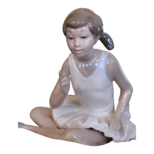 Sitting Ballerina - Nao by Lladro Porcelain Figurine