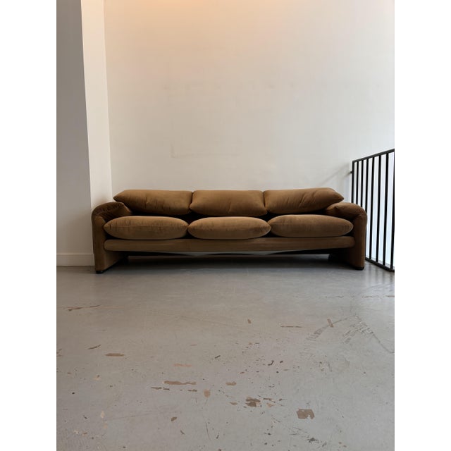 Brown Maralunga 3-Seater Sofa by Vico Magistretti for Cassina, 1970 For Sale - Image 8 of 10