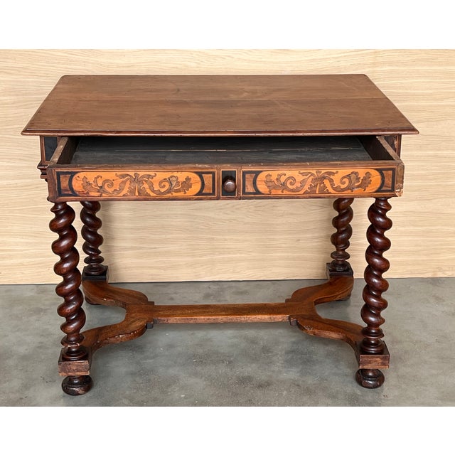 Brown English Charles II Olivewood Oyster Veneer Side Table, 1850s For Sale - Image 8 of 14
