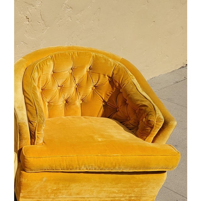 Vintage Barker's Crushed Velvet Swivel Chair Chairish