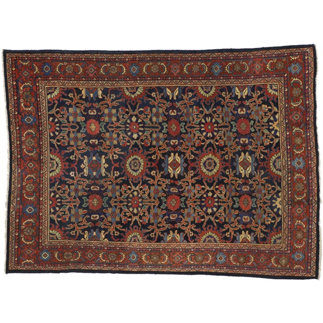 Early 20th Century Vintage Persian Mahal Rug- 8′8″ × 12′ For Sale - Image 10 of 10