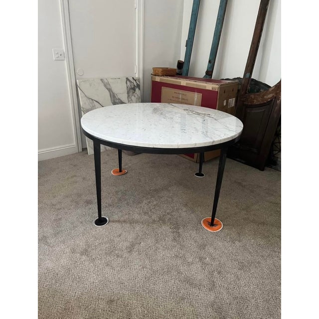 Modern Round Marble Dining Table For Sale - Image 3 of 4